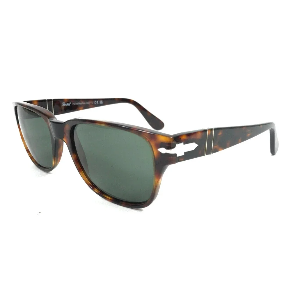 Persol Sunglasses 3288-S 24/31 Tortoise Rectangle Frames w/ Green Glass Lenses - Picture 6 of 12